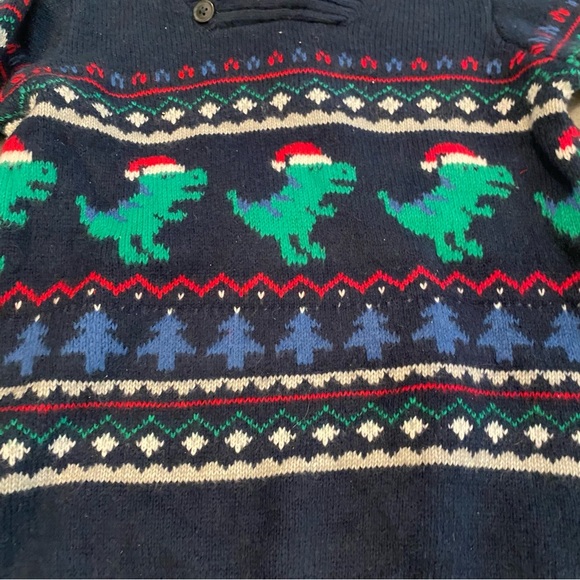 Boys 5yr Christmas Dinosaur Outfit Sweater Pants 5-6yr Winter Set Family Photos - Picture 2 of 6